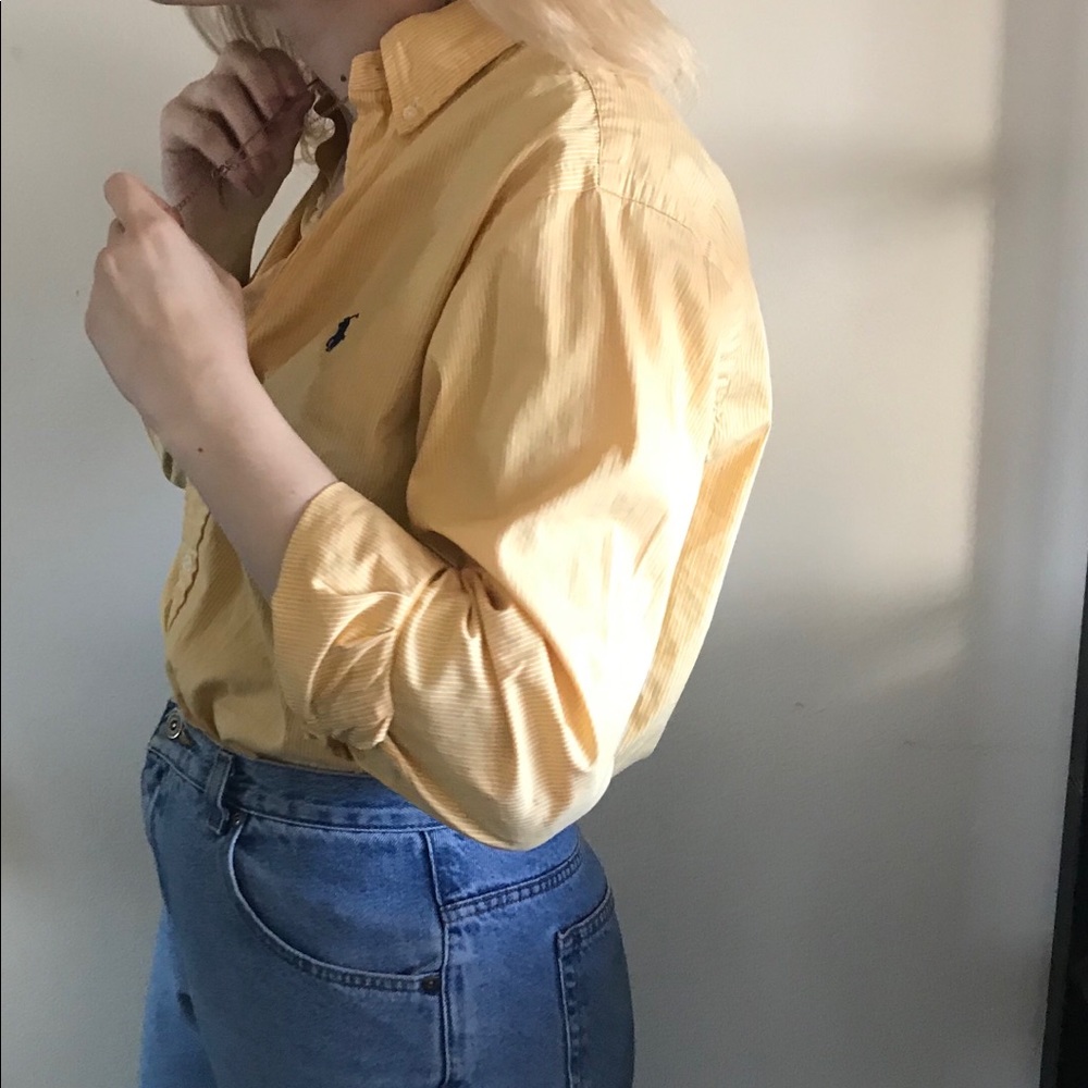 Yellow oversized button up